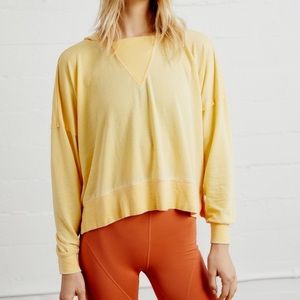 Free People Millie Burnout Hoodie in Lemon